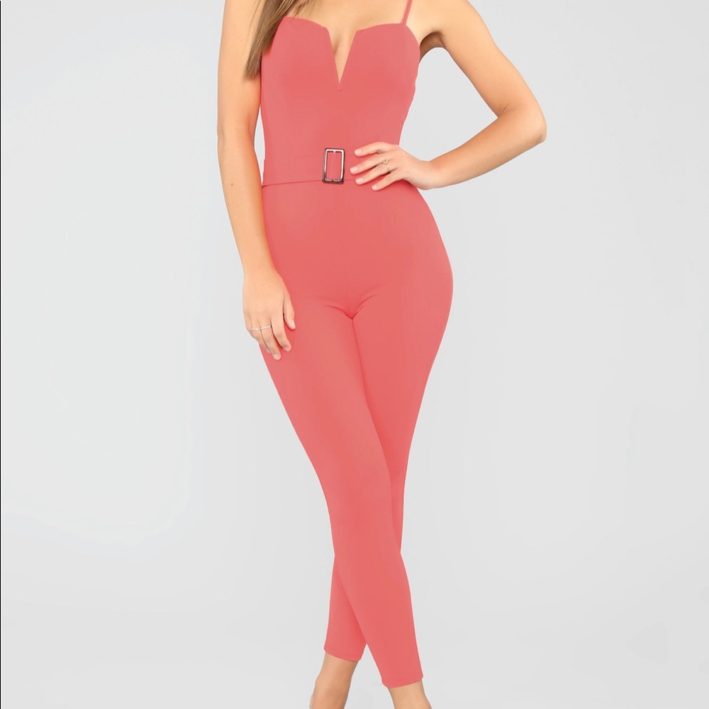 Jumpsuit with belt embellishment
